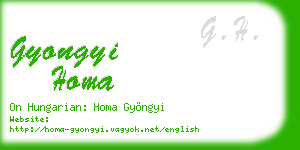 gyongyi homa business card