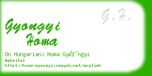 gyongyi homa business card